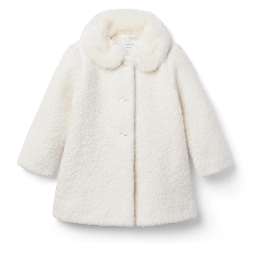 Janie and Jack SHERPA COLLARED COAT